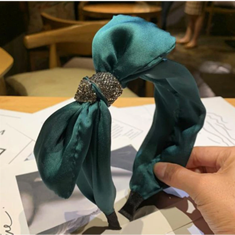 green bow headband