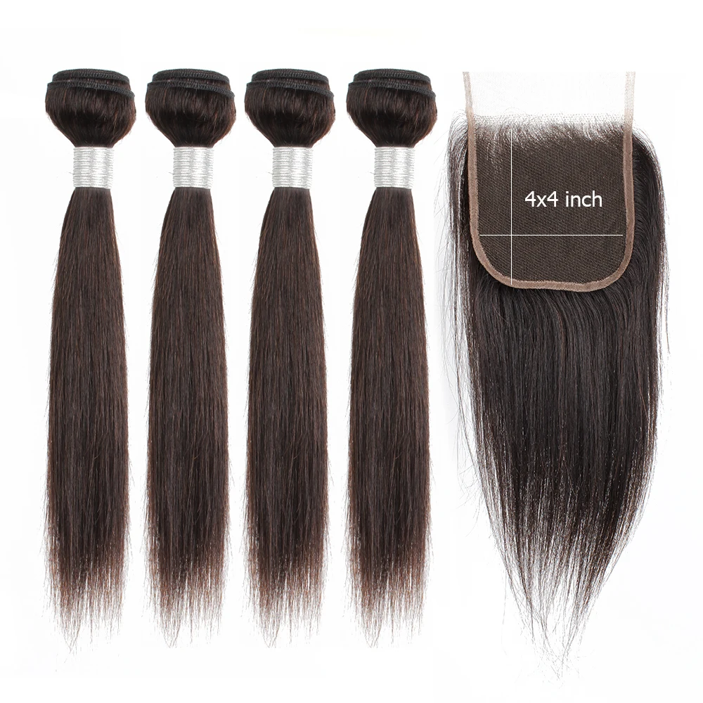MOGUL волос 50 г/шт. 4 Комплект с закрытием чёрный коричневый пряди короткий Боб Стиль