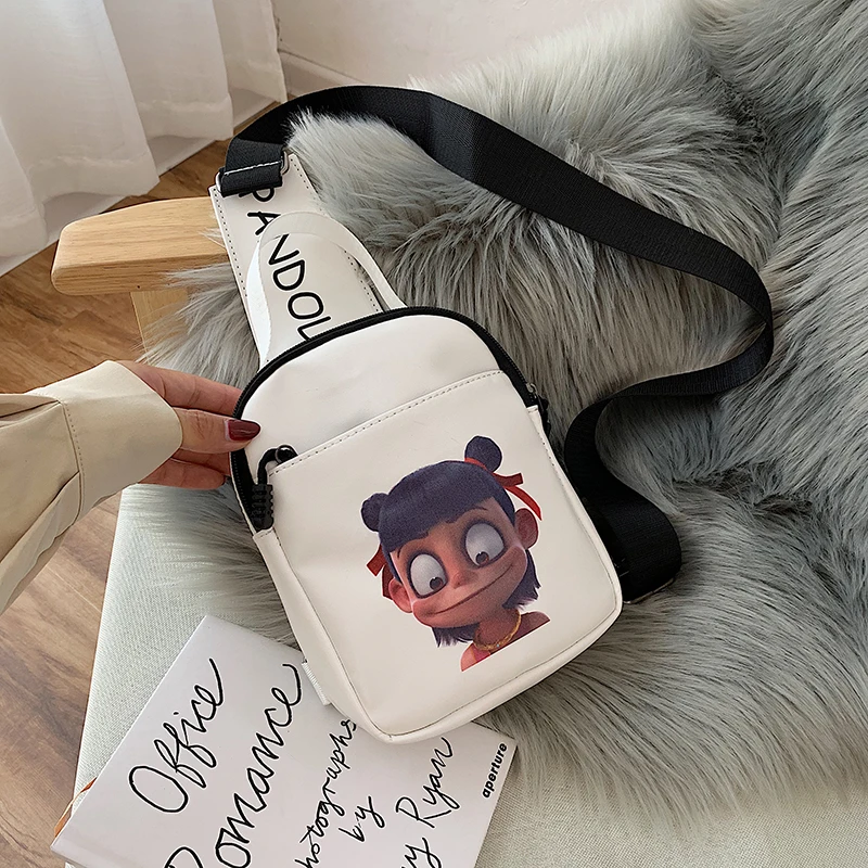 

Luxury Designer Chest Bag 2019 New Bags For Women Fashion Leather Waist Bag Women Cartoon Printing Handbag Messenger Sac