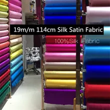 Шелк Шармез Атласная Ткань 19momme 44 дюймов гладкое ощущение органический текстиль шелк герцогиня атласная ткань для женской одежды
