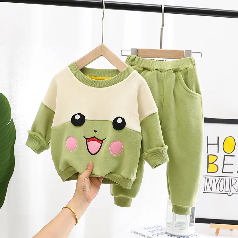 

ZWF471 Autumn Cute Children's Winter Suit Thicken Toddler Girl Clothes Casual Sweater+Trousers 2Pcs Set Boy Tracksuit 3-10 Year