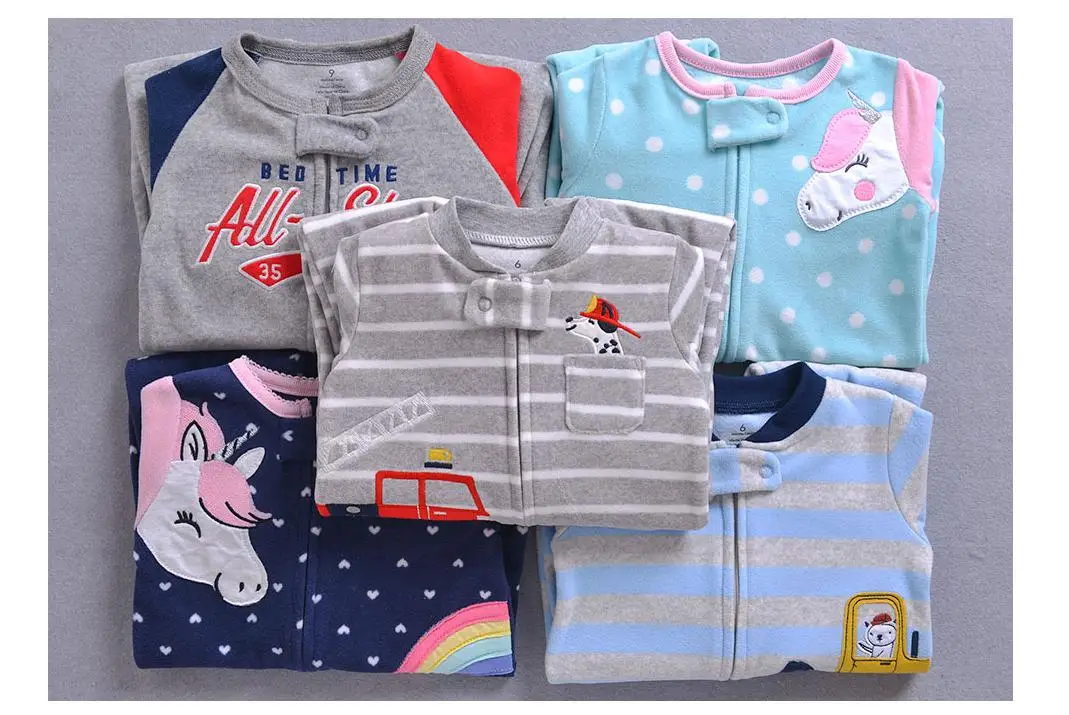Осенний комбинезон для новорожденных мальчиков и девочек, одежда с рисунком единорога флисовая пижама с длинными рукавами для детей от 3 до 12 месяцев