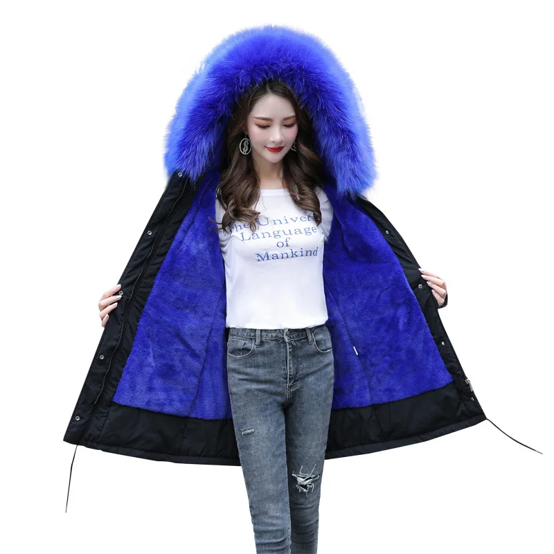 

2019 Winter Style Parka Women's New Style Mid-length Deconstructable Rex Rabbit Fur Inner Wearing Fur Coat Nick Garment