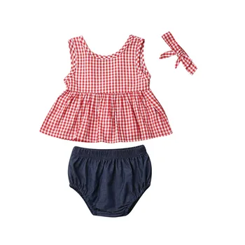 激安 Emmababy 新生児女の子服 Ruffel ドレス + パンツ + ヘッドバンド 3 本の衣装セット
