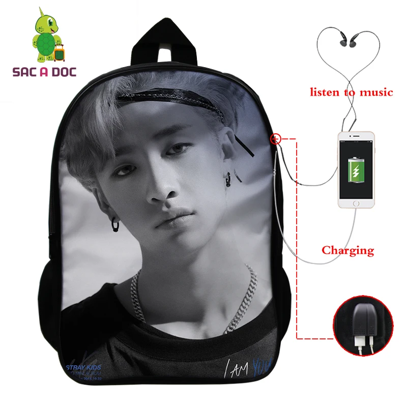 Mochila Kpop рюкзак для детей женский многофункциональный USB зарядка латоп рюкзак школьные сумки для подростков девочек мальчиков рюкзак для путешествий