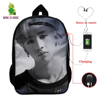

Mochila Kpop Stray Kids Backpack Women Multifunction USB Charge Latop Backpack School Bags for Teenege Girls Boy Travel Backpack