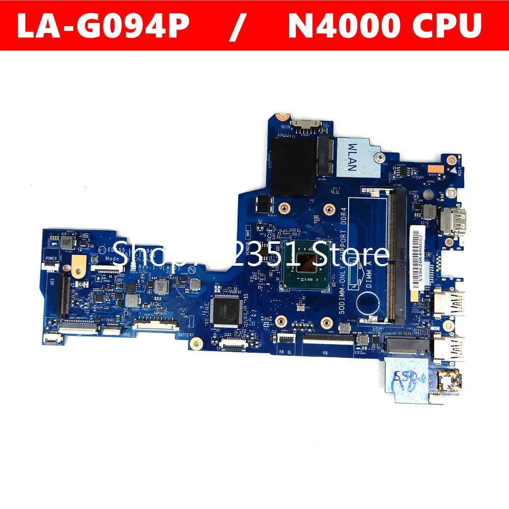 Материнская плата LA-G094P N4000 для ноутбука Dell INSPIRON 14 3000 3482 3782 100% протестированная |