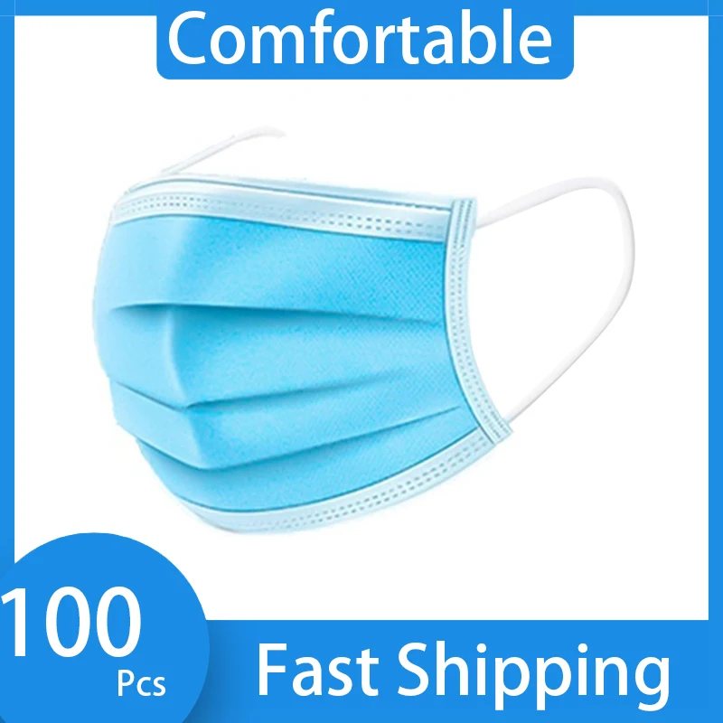 

Anti-Pollution 3 Layers Safely Protective PM2.5 Disposable Face Masks Anti Dust Masks Mouth-muffle Breathable Cover Face Filter