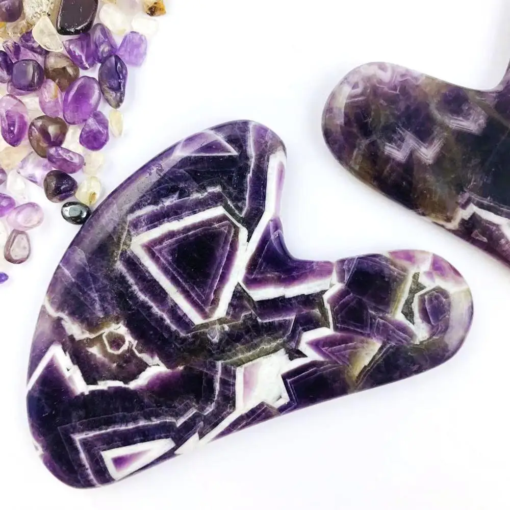 Natural Purple Crystal Scraping Board Full Body Facial Eye Scraping Acupoint Lifting Face Massage Thin Face 1