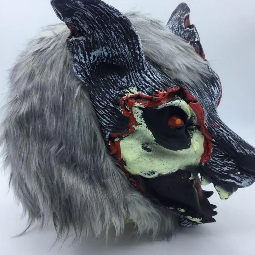 wolf head mask halloween scary full face werewolf mask for