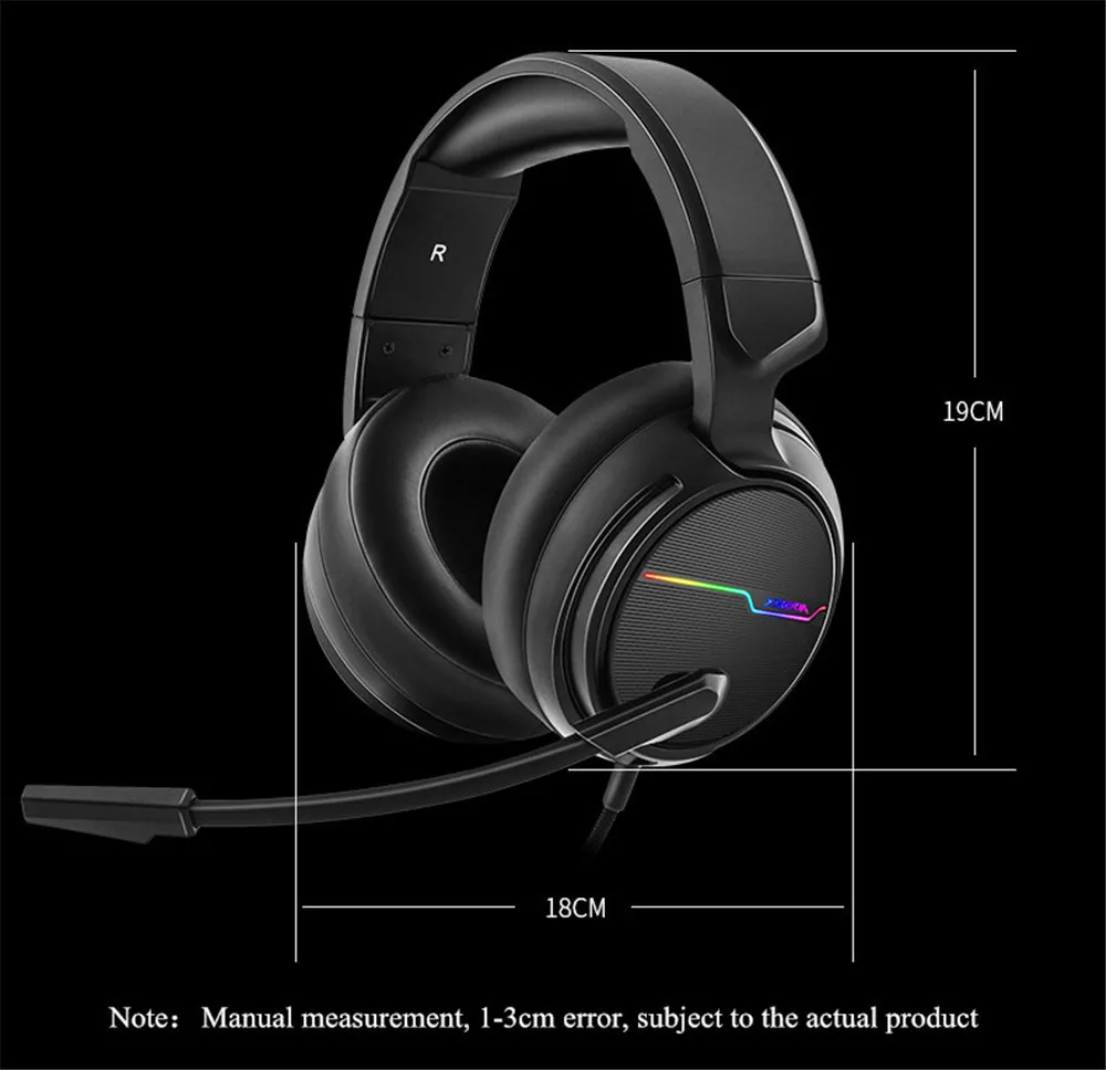 XIBERIA V20 Gaming Headset USB 7.1 Surround Sound PC Stereo Headphones with Mic LED Lights for Computer Notebook Laptop Gamer (9)