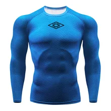 Мужская футболка для бега Rashguard MMA спортивная одежда фитнеса
