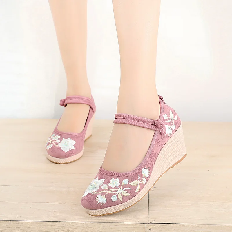 Scarpe mary-jane Jacquard floreale con zeppa da 7cm - Veowalk 49 Scarpe mary-jane Jacquard floreale con zeppa da 7cm - Veowalk - immagine 9