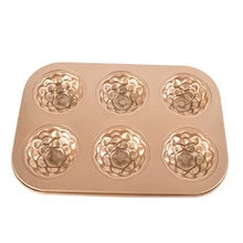 6 полости хризантемы лоток для торта сковорода Оловянная антипригарная форма для выпечки шоколадных бубликов маффины жаропрочная посуда для десерта инструменты аксессуары