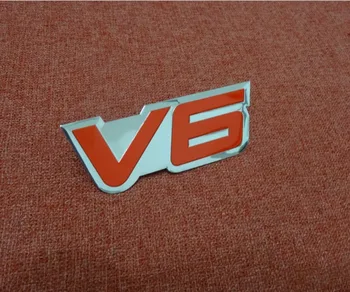 

1PC 3D Aluminum Alloy V6 Logo Auto Car Sticker V-6 Engine Sign Chrome Emblem Badge for NISSAN FORD Benz TOYOTA REIZ CROWN KIA