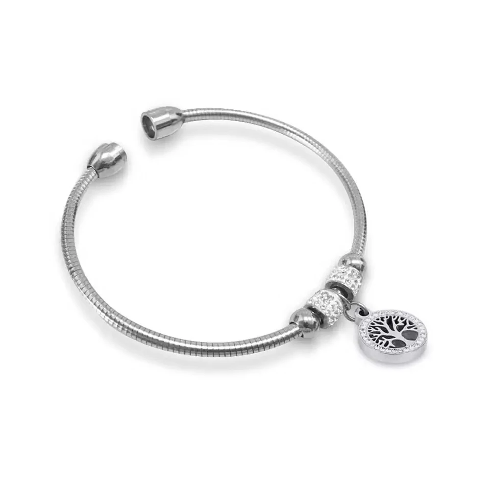 Hollow Tree Flower Bracelets for Women Stainless Steel Crystal Charm Bracelets Magnet Bangles Jewelry bangle bracelet crystal bracelets