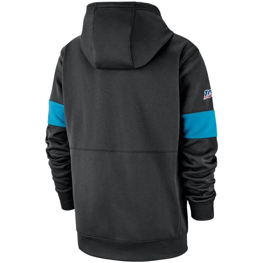 Carolina мужская футбольная Толстовка Panthers 100th Sideline Team Логотип Производительность пуловер Толстовка