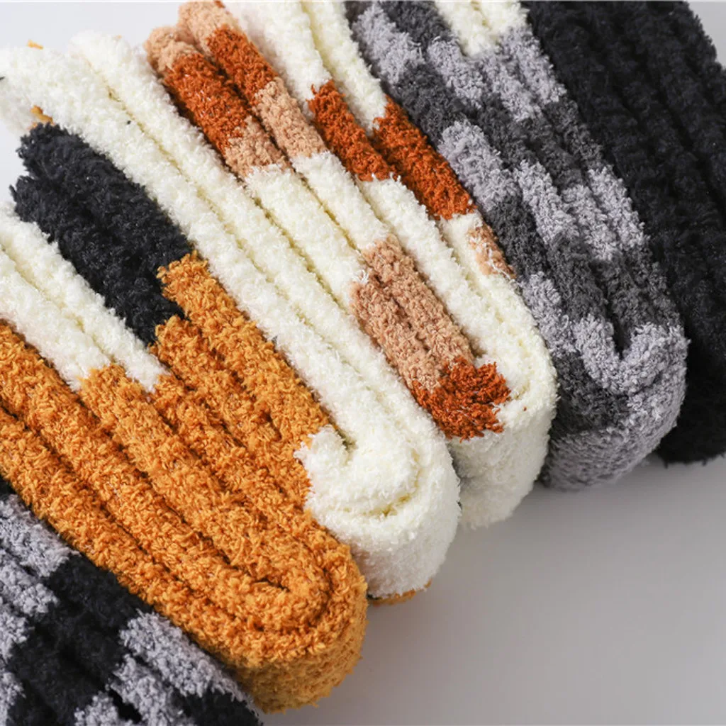 Новые модные эластичные домашние мягкие носки-тапочки для женщин и девочек пушистая теплая зимняя симпатичная кошачья лапа кораллового цвета