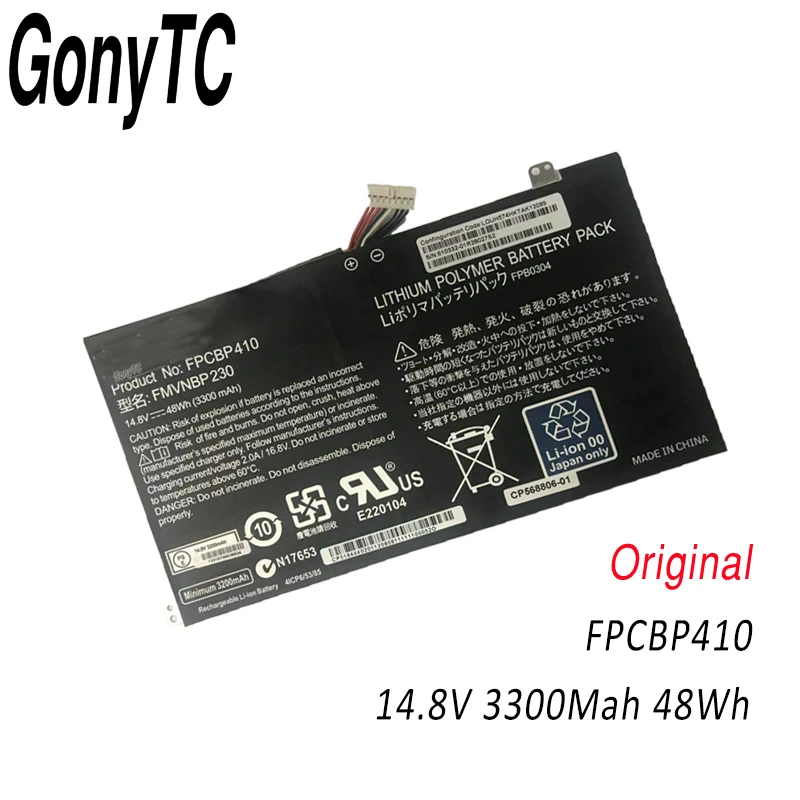 FPCBP410 14 8 V 48WH 3300MAH FMVNBP230 Оригинальный аккумулятор для ноутбука FUJITSU LIFEBOOK FPB0304 U554 U574