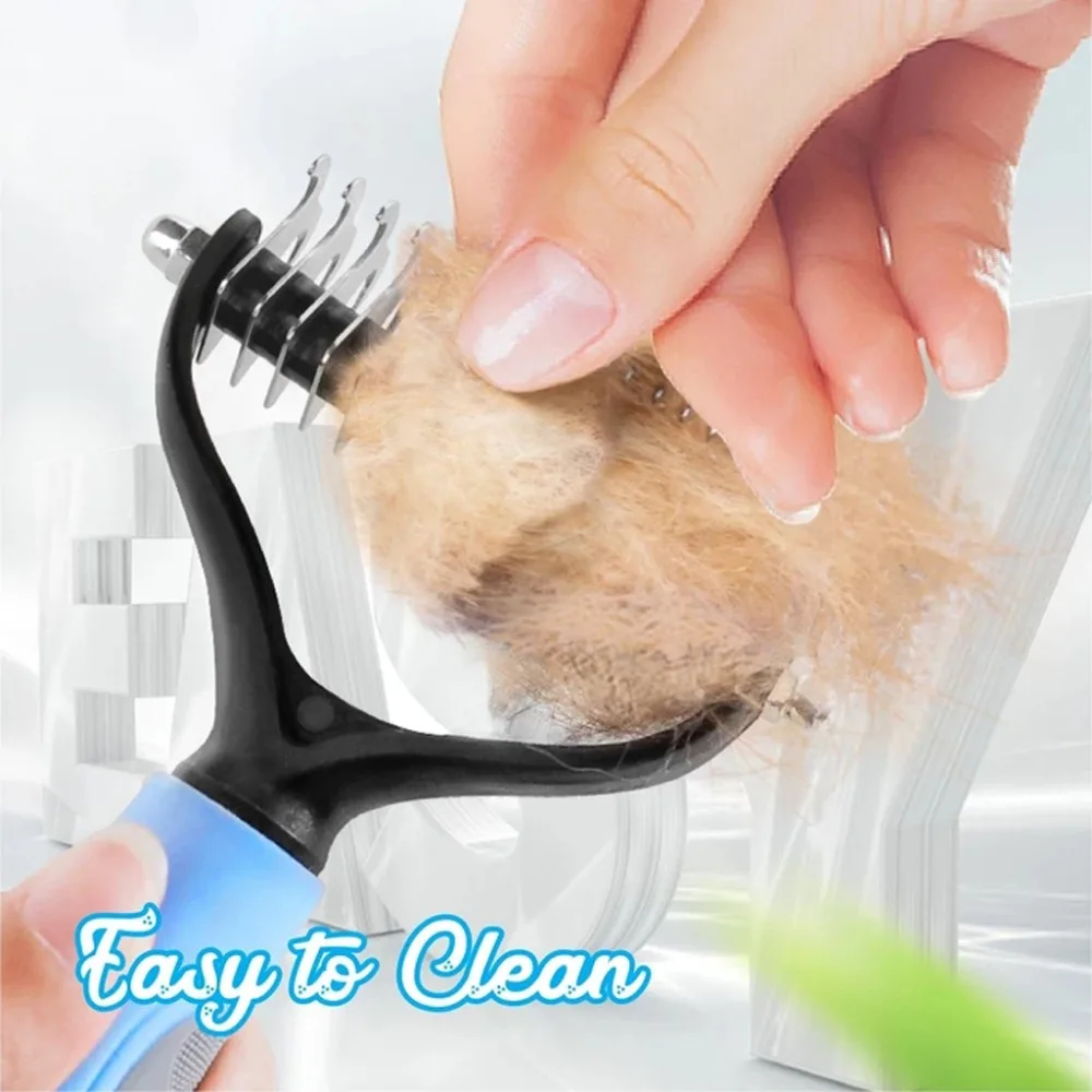 Open Knot Comb Dog Brush Grooming Pet Hair Removal Comb Double-Sided Stainless Steel Pet Hair  (6)