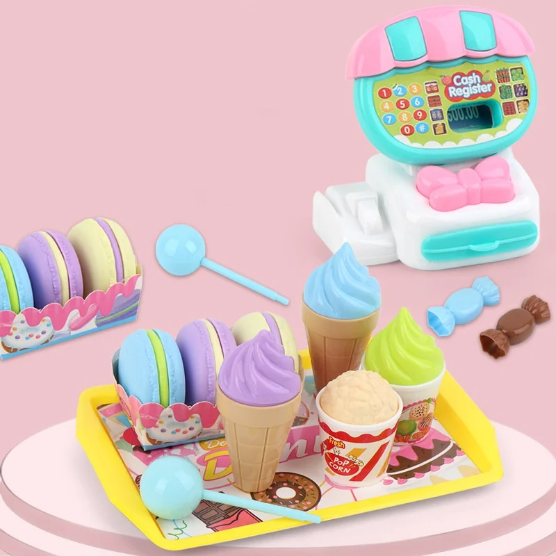 Kids Cash Register Toy Pretend Play Set Food Shopping Educational Toys Baby Simulation Supermarket Children Classic Toy