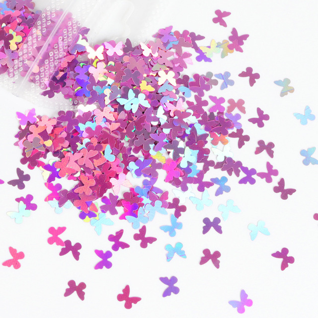 Pearly Butterfly Nail Sequin Glitter Flake Summer Nail Art Decorations Paillette French Polish Manicure Accessories 12 colors