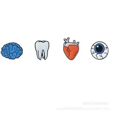 Европа и Америка, Японский Корейский орган, король, зубы, глаза, маленькое сердце, мозжечко, добродетель, брошь, воротник, булавка, маленькая булавка, мультфильм