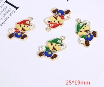 

New 50 pcs cartoon Super mario DIY Metal Charm Pendants Jewelry Making