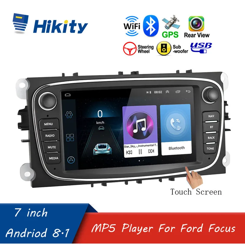 Hikity 7 ”Android 8 1 автомобильное радио 2 Din мультимедийный плеер GPS навигация Wifi Bluetooth