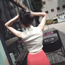 Женская рубашка для йоги, облегающая женская дышащая рубашка с пуговицами, хлопковый спортивный жилет