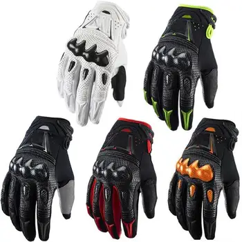 

Motorcycle Racing Gloves Carbon Fiber Genuine Leather Bomber Gloves MX ATV Motocross Bike Protective Equipment