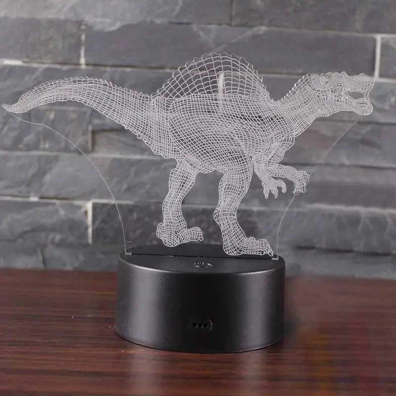 3D динозавр Хэллоуин СВЕТОДИОДНЫЙ Ночной светильник 7 цветов сенсорный Управление питаемые через USB порт детская игрушка в подарок лампы декоративные