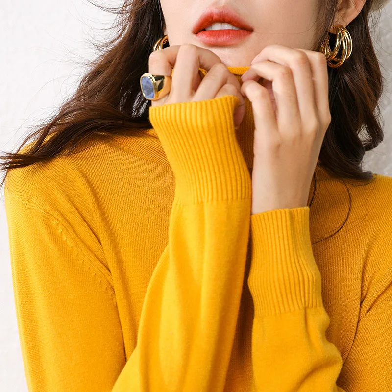 Женские свитера 2019 зимние топы водолазка свитер для женщин тонкий пуловер
