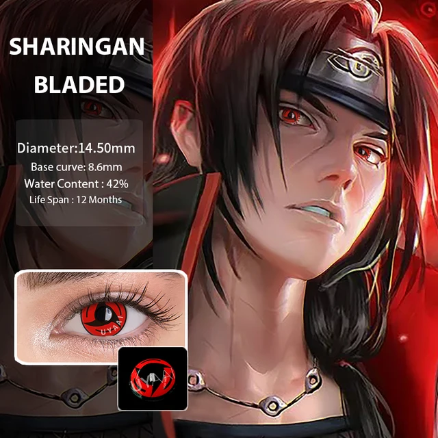 Compra online de Lente de contato ocular para cosplay kakashi três magatama  anime lentes de olhos naruto sharingan lentes de contato coloridas para  olhos