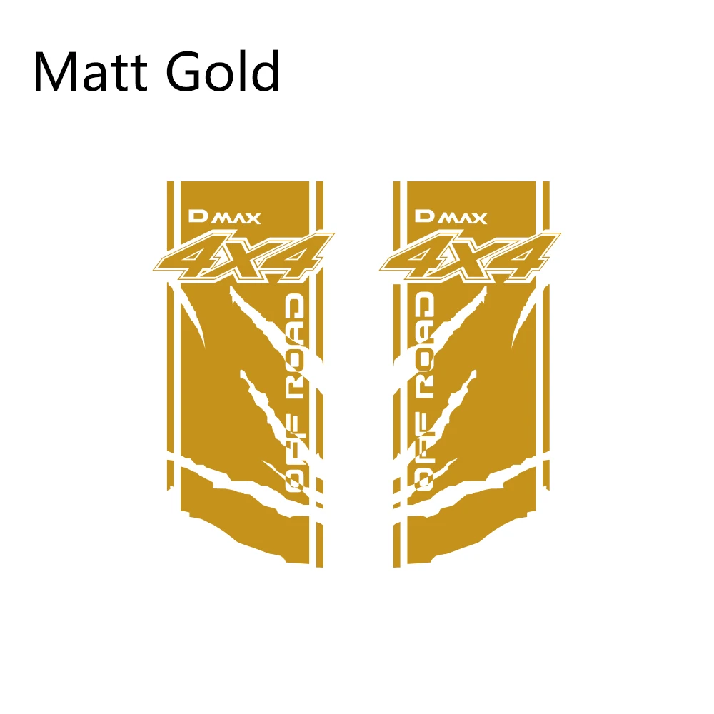 Matt Gold 2 шт. для isuzu DMAX автомобильные боковые наклейки DIY авто задний багажник виниловая пленка наклейки автомобильные спортивные украшения автомобильные принадлежности для тюнинга - Название цвета: Matt Gold