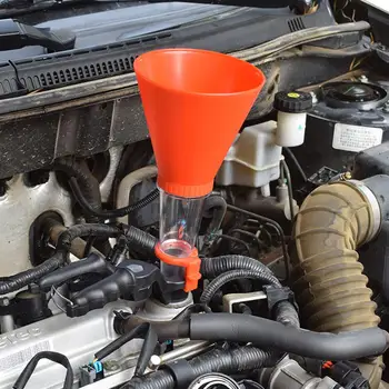 

Car Auto Oil Funnel Plastics Engine System Threaded Type Adjustable Clamp Width Universal Fit For Re-filling Engine Oil Collants