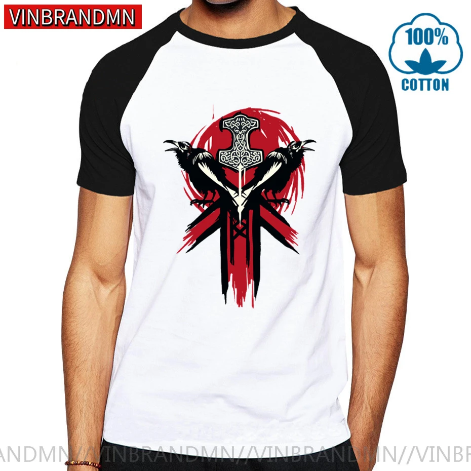 Shirt Men Vikings Emblem Logo 