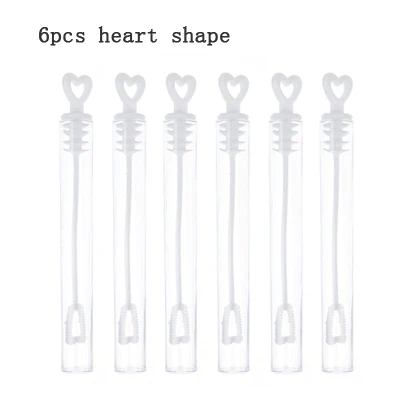6pcs Heart 12, 6 штук в партии, пустые бутылки для мыльных пузырей одежда для свадьбы, дня рождения украшения детская игрушка производитель пузырей, флисовая верхняя одежда для детей, весело пузырь игрушка - Цвет: 6pcs Heart