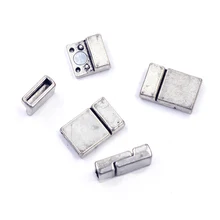 

5 Sets Magnetic Clasps Rectangle Metal Silver Tone For Charm Bracelets Jewelry DIY Making Accessries 21x16mm