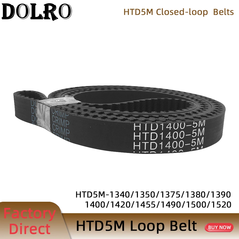 

HTD5M Synchronous Timing belt perimet 1340/1350/1375/1380/1390/1400/1420/1455/1490/1500/1520 mm width15/20/25/30mm Rubber closed