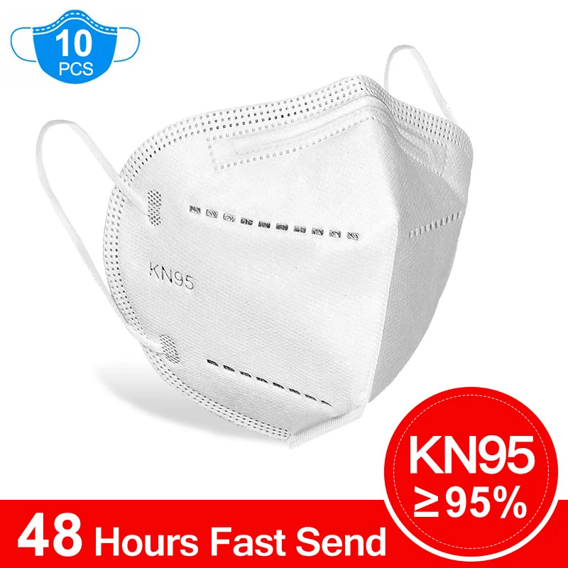 

10Pcs N95 Mask Anti Virus Flu Anti Infection KN95 Mouth Protective Masks Protective Face Masks Same as 4 Layers Korea KF94 FFP2