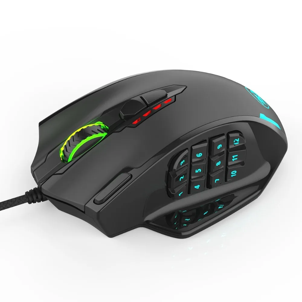 best office mouse Redragon M908 Wired Laser Gaming Mouse, 12400 DPI, with 19 Programmable Buttons and RGB LED, High Precision for MMO usb wireless mouse Mice