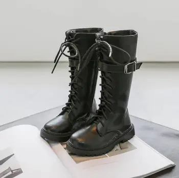 

Children Casual Shoes Waterproof Snow Boots Kids Long Martin Boot Boys Girls Fashion Sneakers Plus Velvet Warm Leather Boots