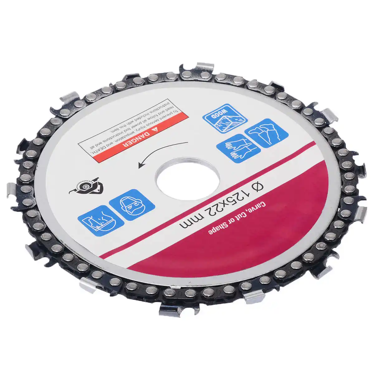 5 Inch Diameter 22mm Arbor Wood Carving Disc 14 Tooth Cut Chainsaw Disc for Angle Grinders Cut Carve Shape