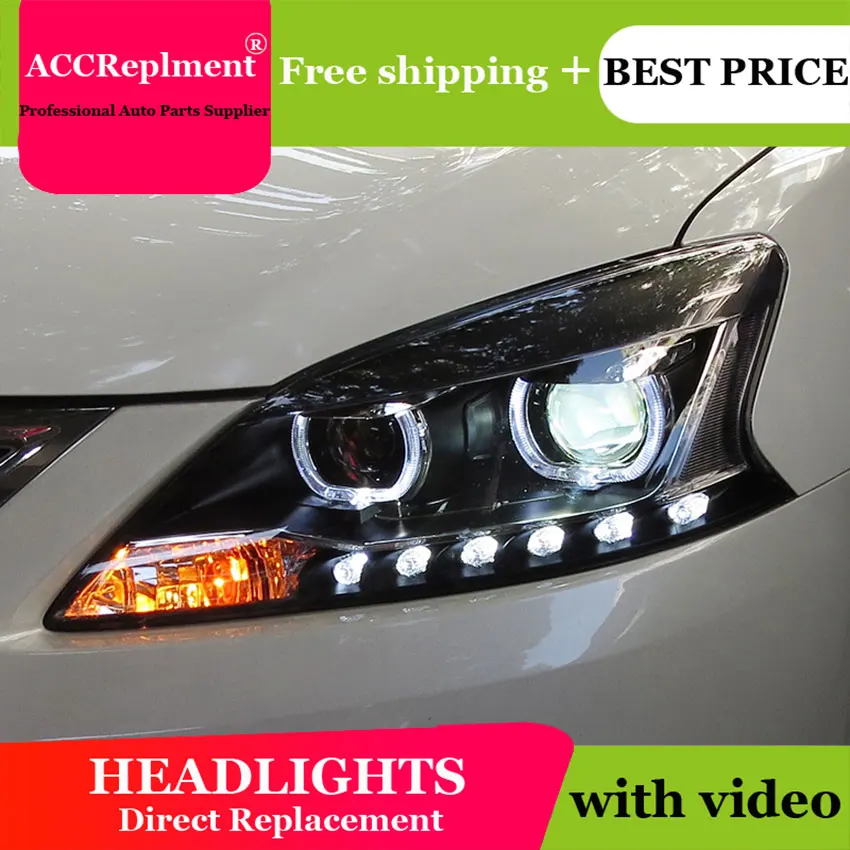 Автомобильный Стайлинг светодиодный головной фонарь для Nissan Sylphy фары 12-15 Sentra светодиодный фонарь Sylphy drl H7 hid Q5 Биксеноновые линзы ближнего света