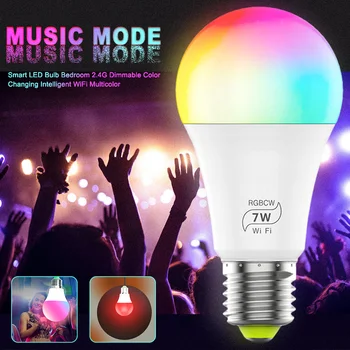 

Smart LED Bulb 2.4G Timing Home Color Changing Dimmable Intelligent WiFi Bedroom LED Light
