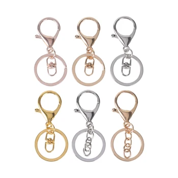 

5Pcs Key Ring diameter 30mm Attach Key Chain Findings Lobster Clasp Key Hooks Keychain For Jewelry Making Supplies Accessories