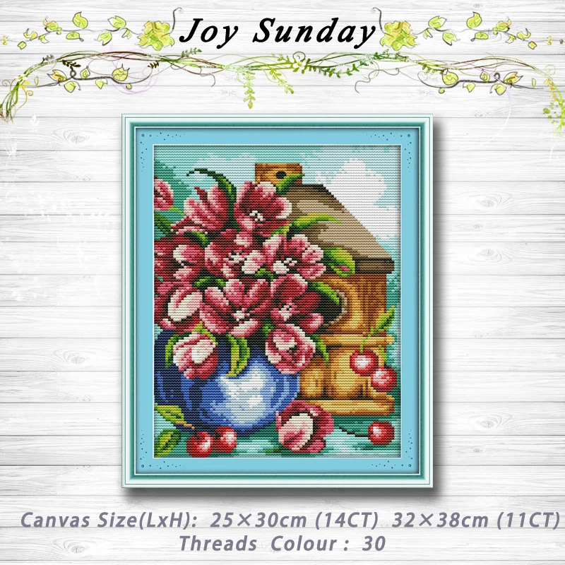 

Beautiful flower The tulip vases painting dmc 14CT 11CT counted cross stitch kits embroidery set Needlework Set Home decor