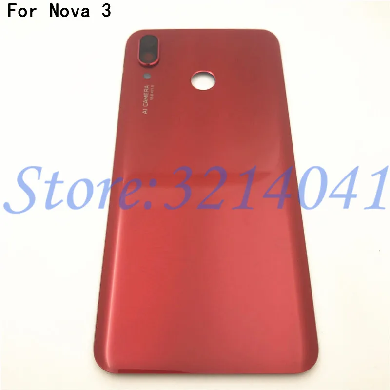 Оригинальная новая 3D стеклянная задняя крышка для huawei Nova 3 Nova3 задняя крышка батарейного отсека дверной корпус+ рамка камеры+ крышка вспышки+ логотип
