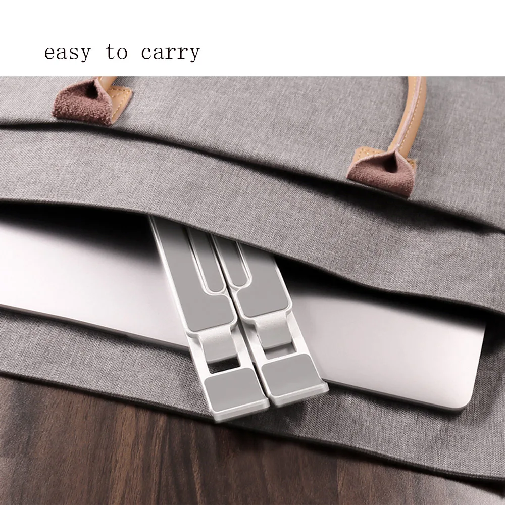 Laptop stand desktop increase bracket aluminum heat sink base folding bracket support portable lift adjustment 17 inch dangling
